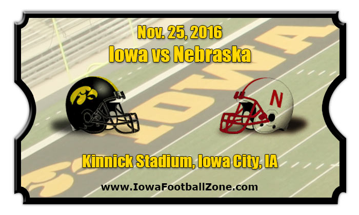 Iowa Hawkeyes Vs Nebraska Cornhuskers Football Tickets | Nov. 25, 2016